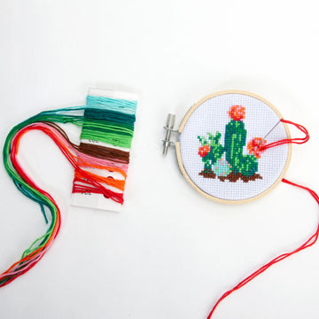 Cactus Mini Cross Stitch Embroidery Kit - 0