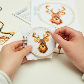 Deer Mini Cross Stitch Embroidery Kit - 0