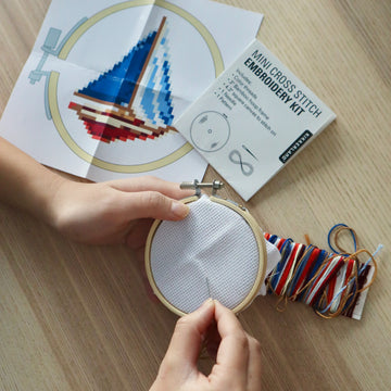 Sailboat Mini Cross Stitch Embroidery Kit - 0