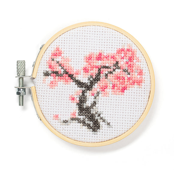 Cherry Blossom Mini Cross Embroidery Kit