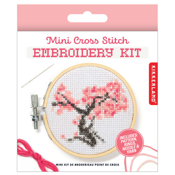 Cherry Blossom Mini Cross Embroidery Kit