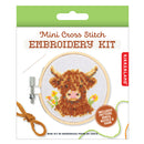 Highland Cow Mini Cross Embroidery Kit-1