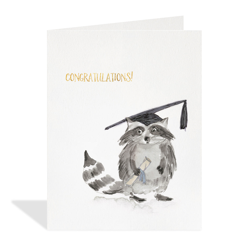 Graduation Raccoon Card