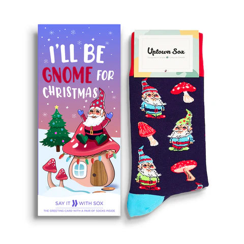 Gnome for Christmas Card with Socks