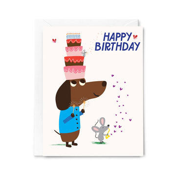 Happy Birthday Dachshund Stanley Style Card
