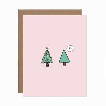 Ho Christmas Tree Holiday Card