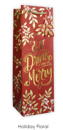 Holiday Floral (wine) Bottle Tote
