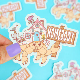 Homebody Hermit Crab Vinyl Sticker