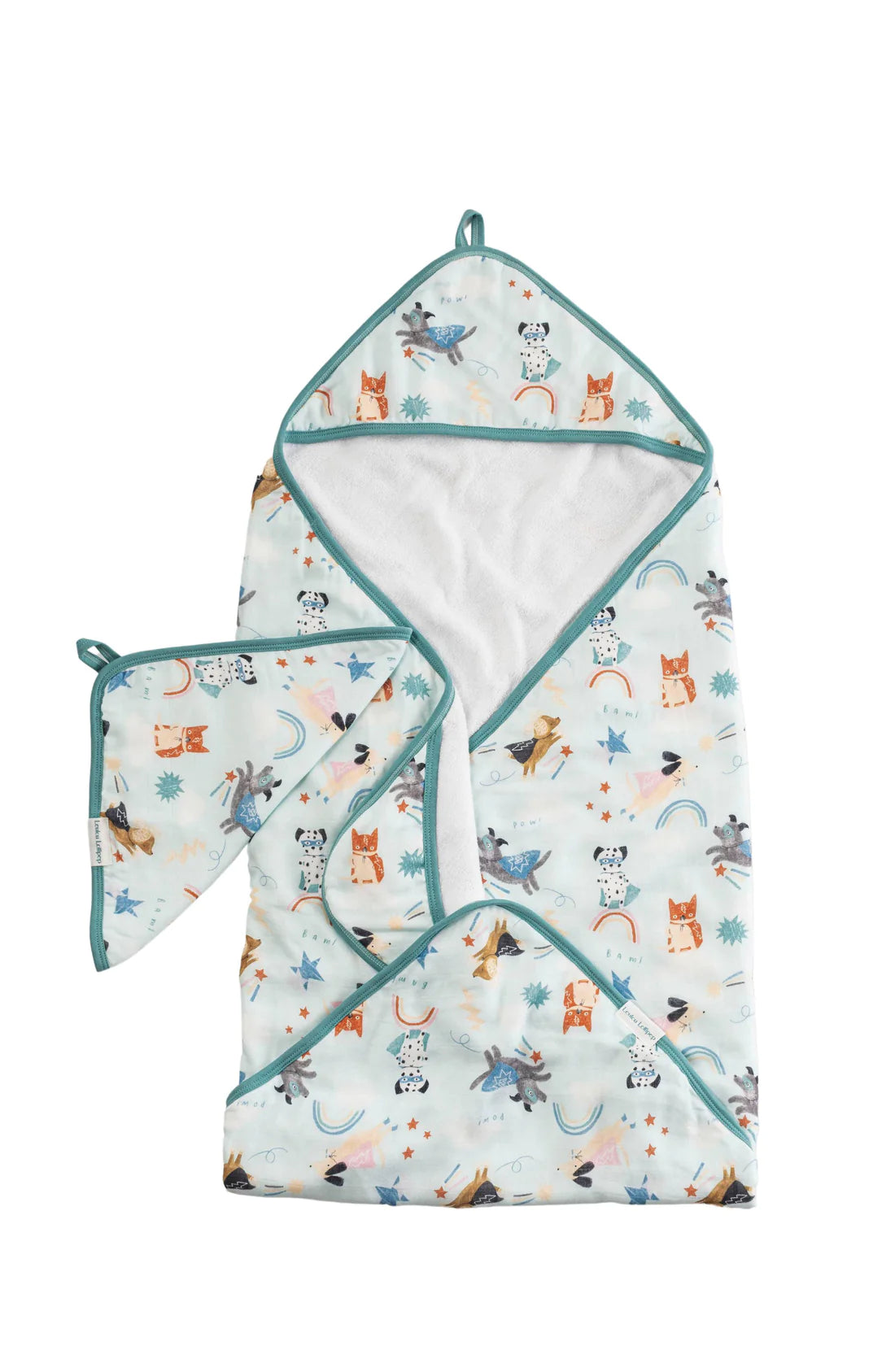 Loulou Lollipop Hooded Towel Set (Superhero Dog)