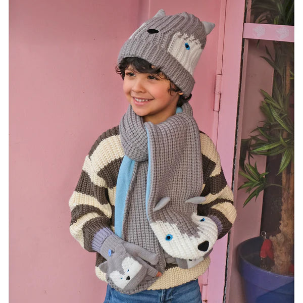 Husky Dog Knitted Hat - 0