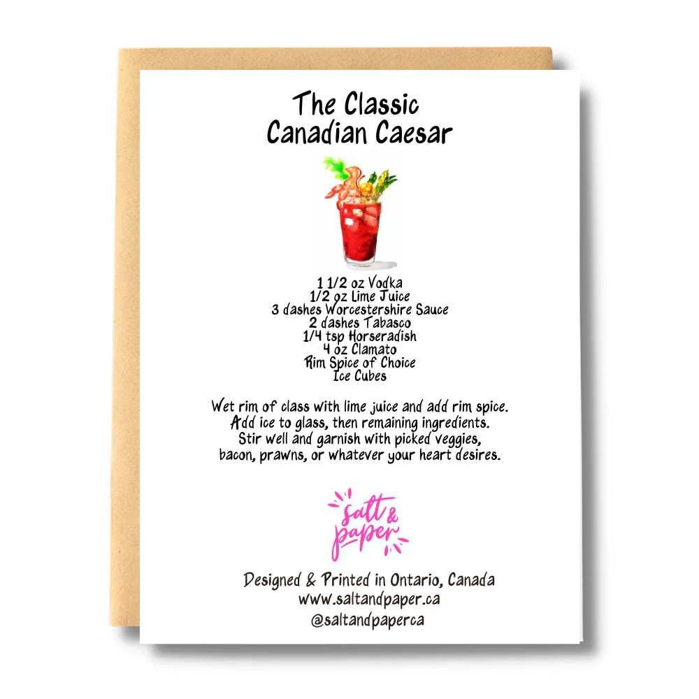 Happy Birthday Caesar Cocktail Card with Recipe - 0