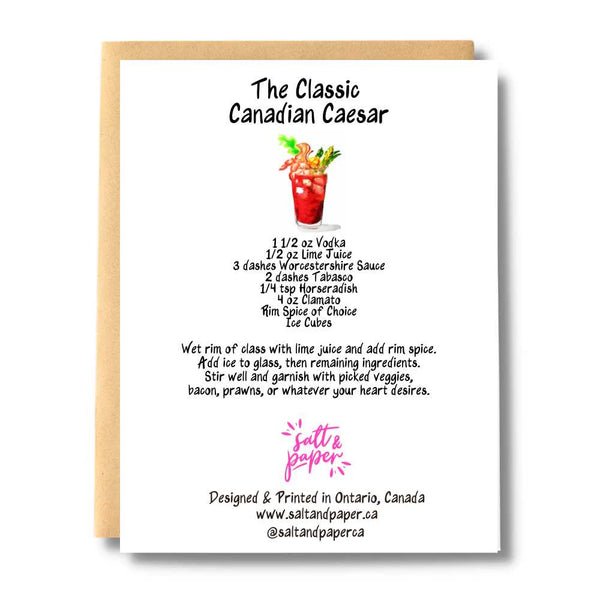 Happy Birthday Caesar Cocktail Card with Recipe