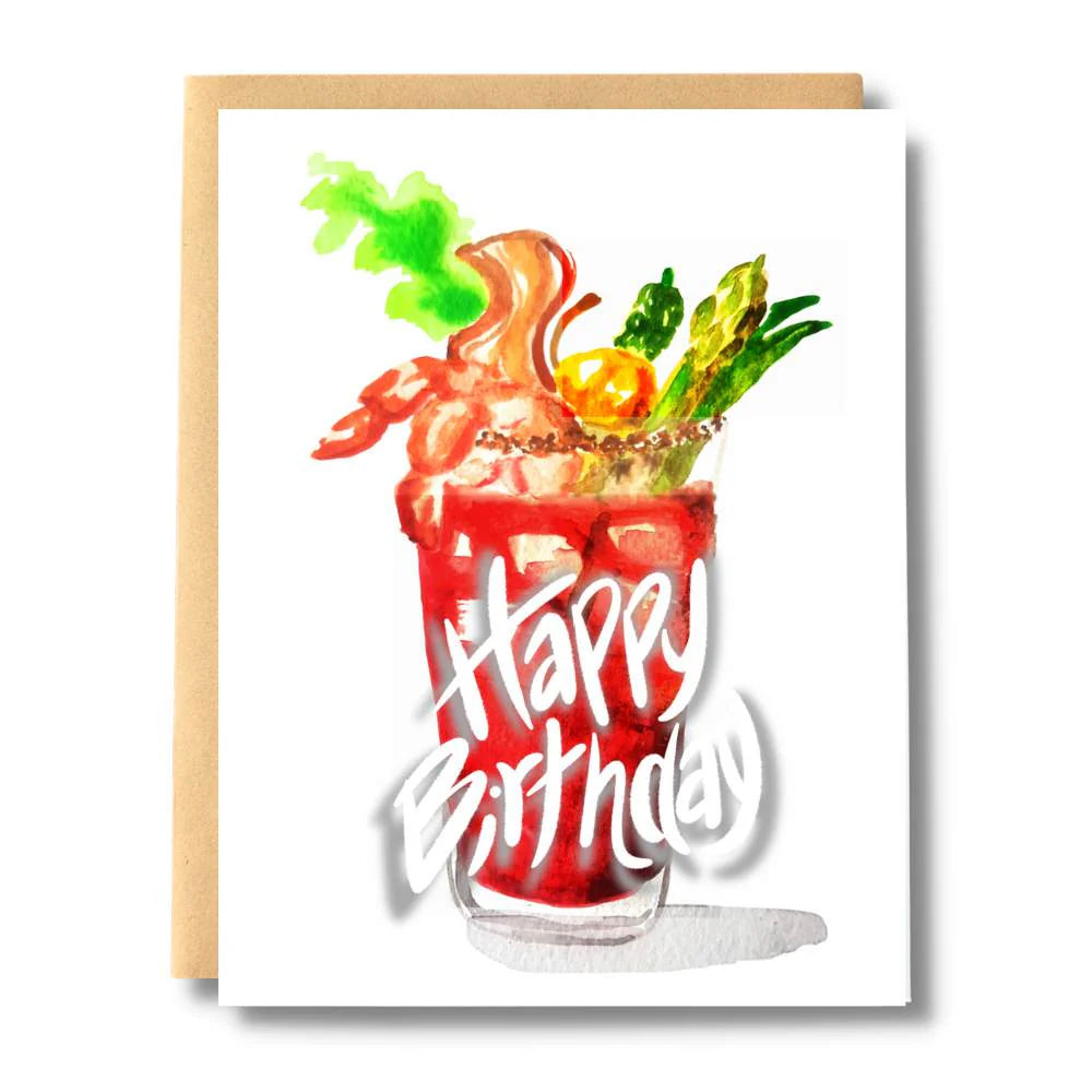 Happy Birthday Caesar Cocktail Card with Recipe