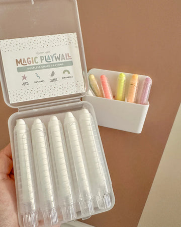Buy white Dustless Chalk Crayons + Magnetic Holder | Cherrypick