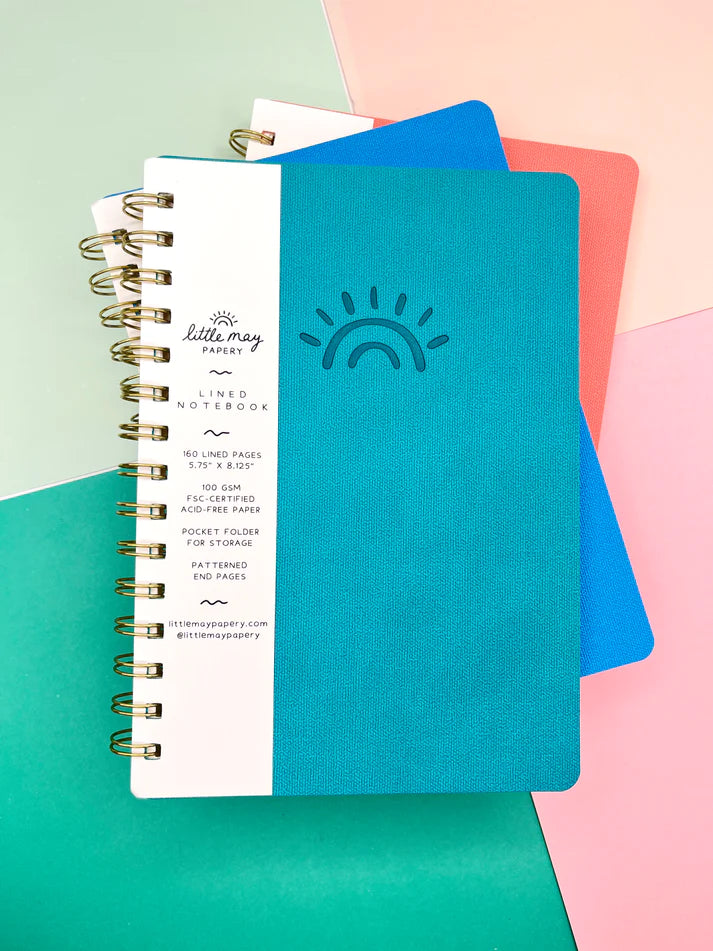 Spiral Lined Notebook with Inner Pocket