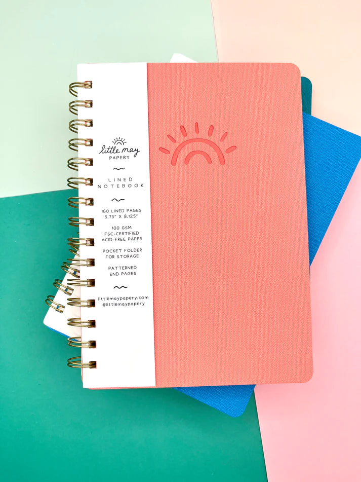 Buy blossom-pink Spiral Lined Notebook with Inner Pocket