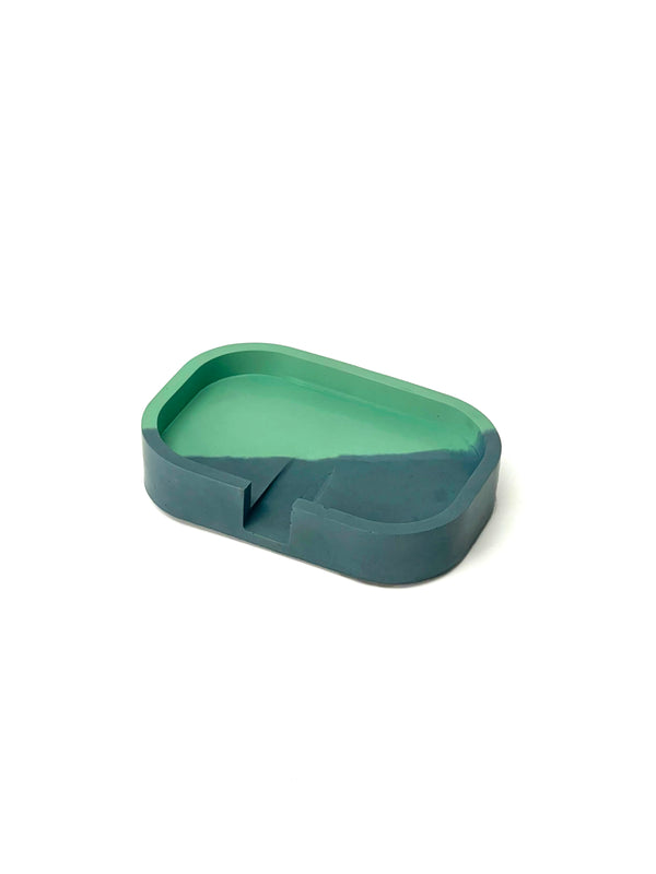 Colour Block Soap Dish - Green/Slate Blue