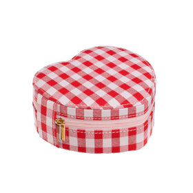 Gingham Love Heart Jewellery Box