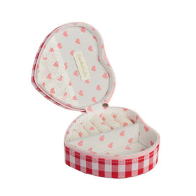Gingham Love Heart Jewellery Box - 0