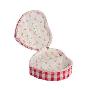 Gingham Love Heart Jewellery Box - 0