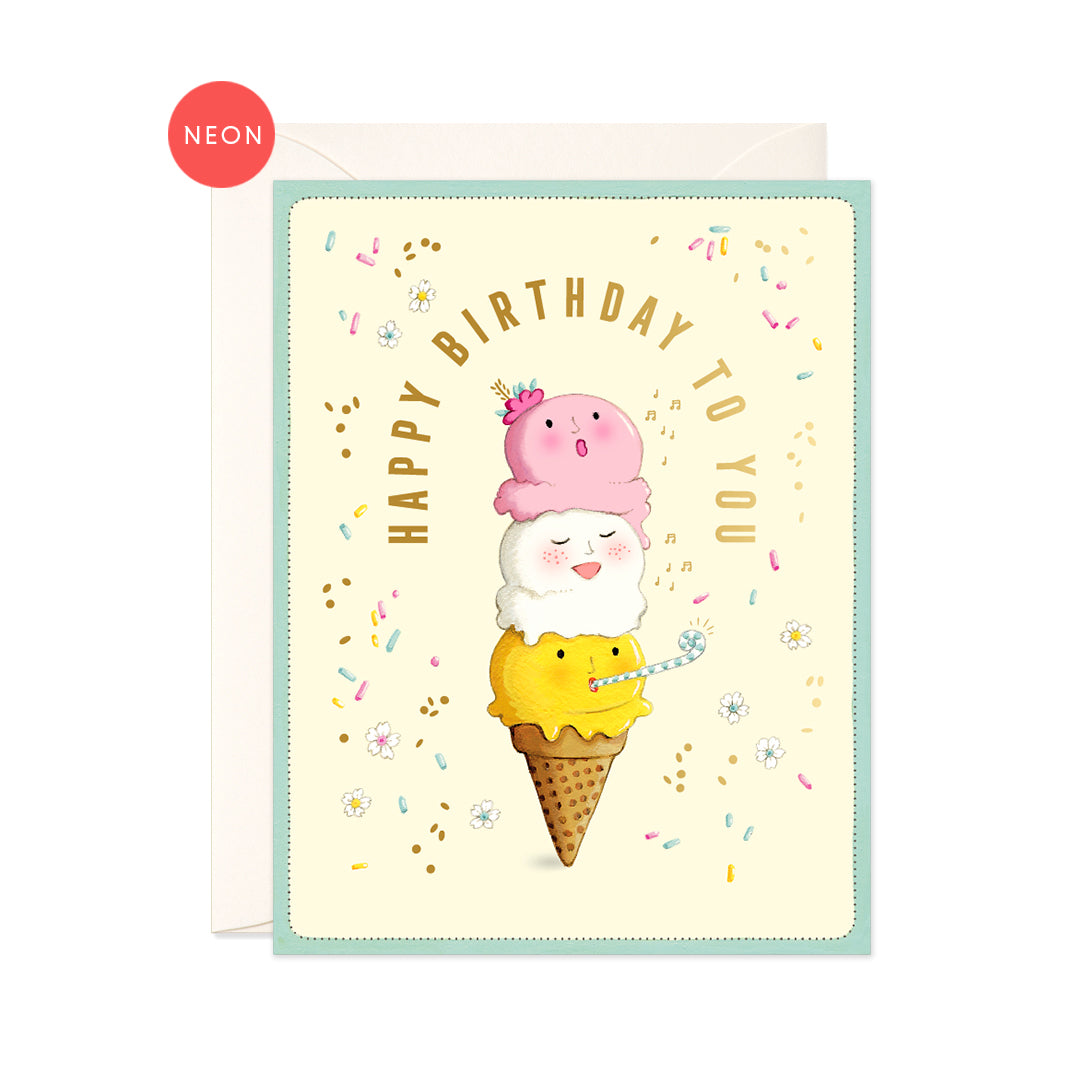 Singing Ice Cream Birthday Card