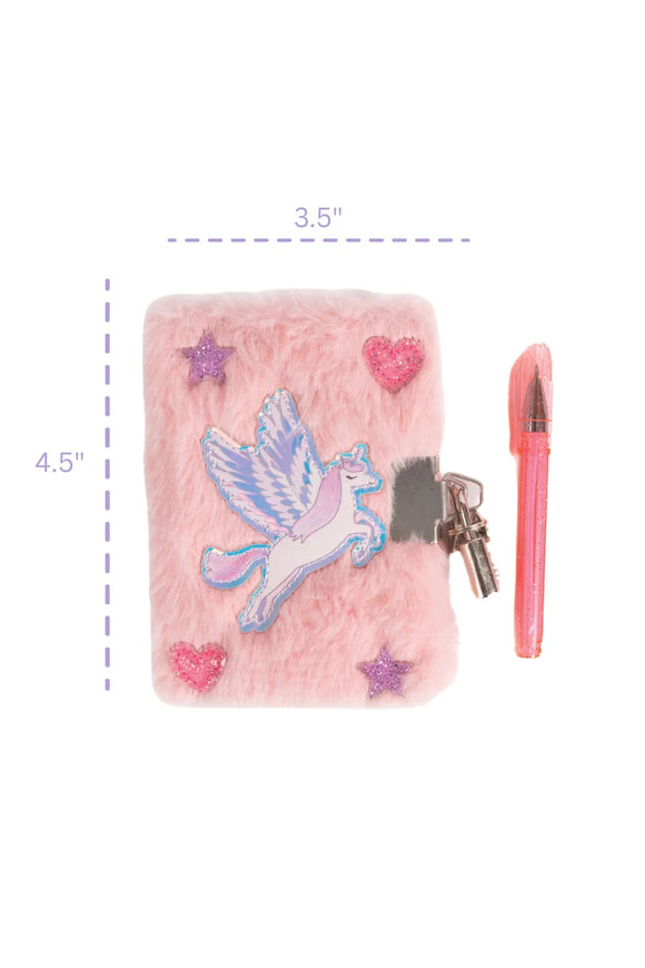 Amazing Alicorn Mini Furry Journal with Lock & Pen