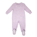 Breathe EZE Collection - Baby Footed Two-Way Zipper Sleeper - Light purple baby sleeper with long sleeves, footed legs, and a front two-way zipper closure.