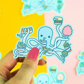 Junk Food Octopus Vinyl Sticker