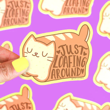 Just Loafing Around Kitty Vinyl Sticker