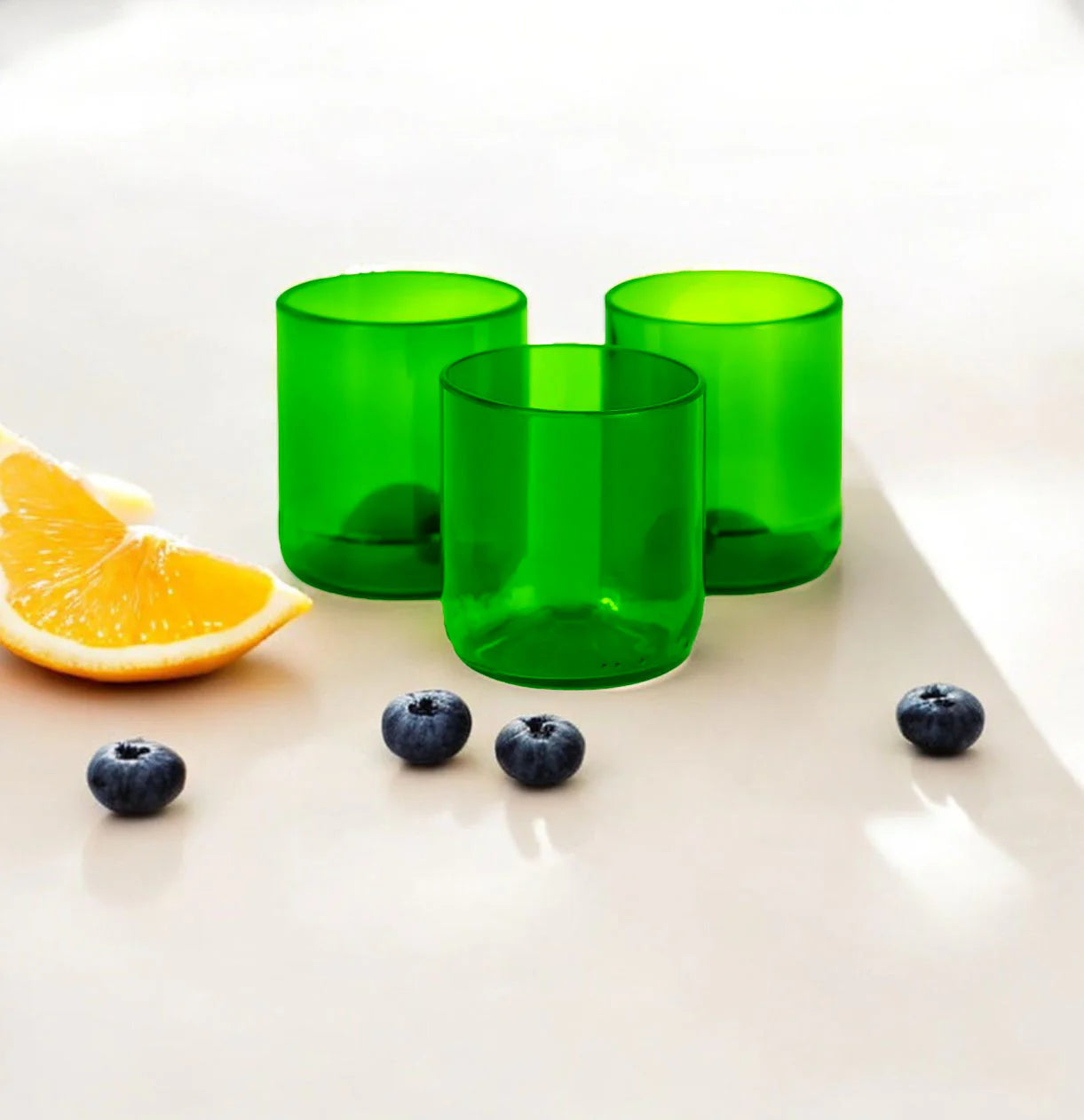 Green Wine Bottle Drinking Glasses (Set of 2)
