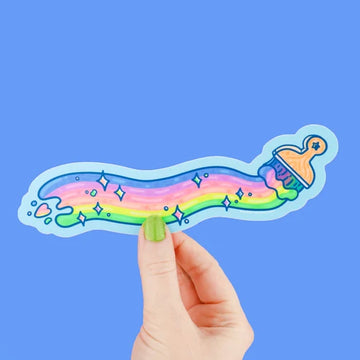 Rainbow Paintbrush Long Vinyl Sticker