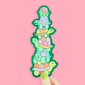 Turtle Tower Long Vinyl Sticker