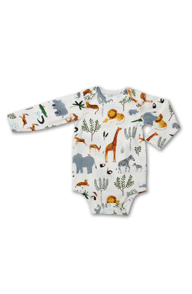 Safari Jungle Long Sleeve Bodysuit (Loulou Lollipop)