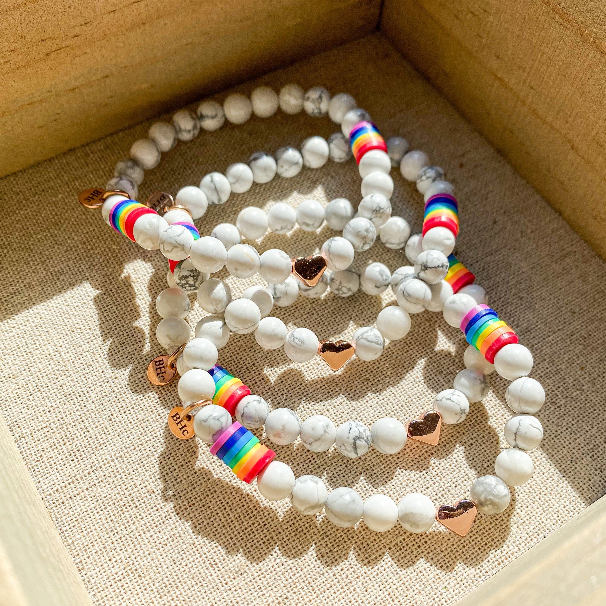 Love and Rainbows Howlite Bracelet