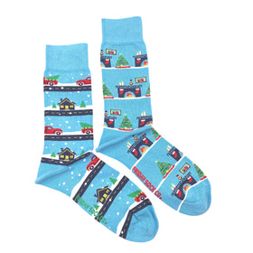 Men's Christmas Vintage Truck & Living Room Socks