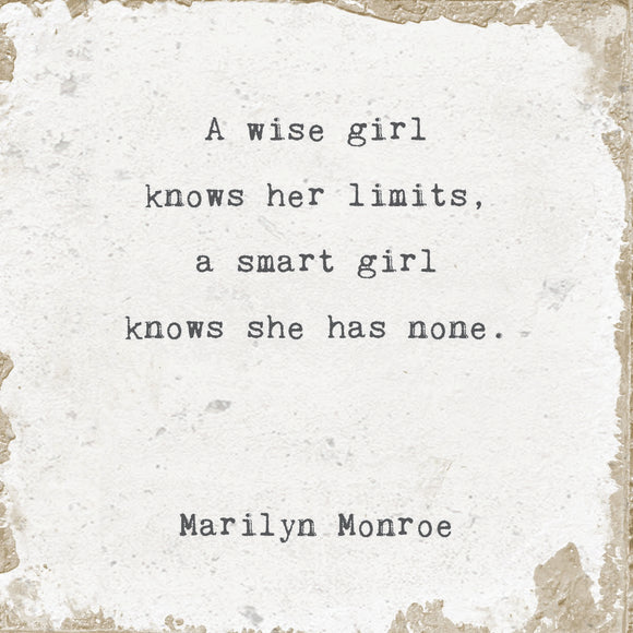 A Wise Girl (Marilyn Monroe) Marble Coaster