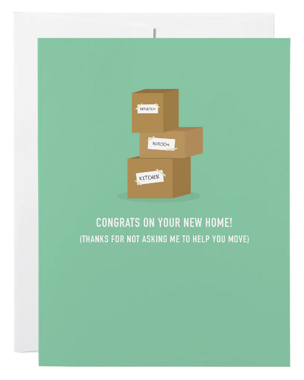 A teal card with stacked boxes and the words 
