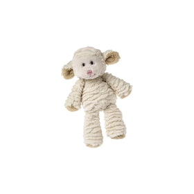 Marshmallow Zoo Jr. Lamb 9" - Soft cream-colored Marshmallow Zoo Jr. lamb plush with textured fur, handmade Canadian baby gift.