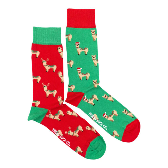 Men's Ugly Christmas Fa La Llama Socks