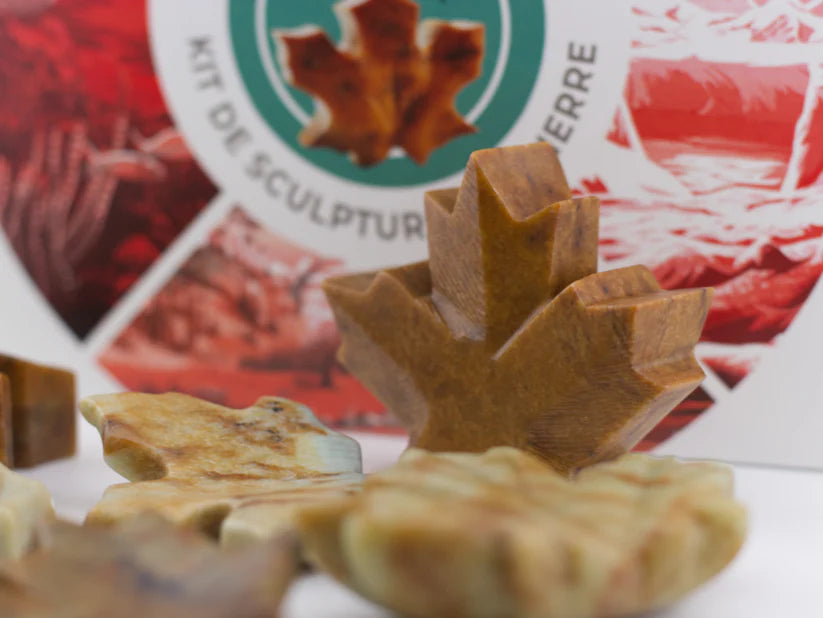 Maple Leaf Soapstone Carving Kit