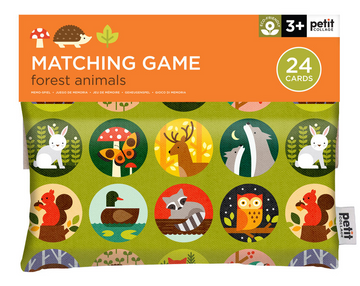 Forest Animals Matching Game - Forest Animals Matching Game with 24 cards, colorful handmade Canadian gift for kids ages 3+.