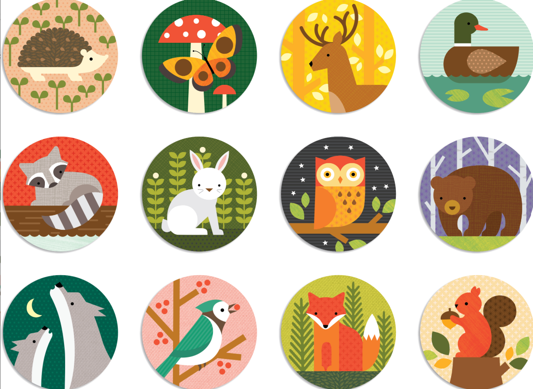 Contents of Forest Animals Matching Game