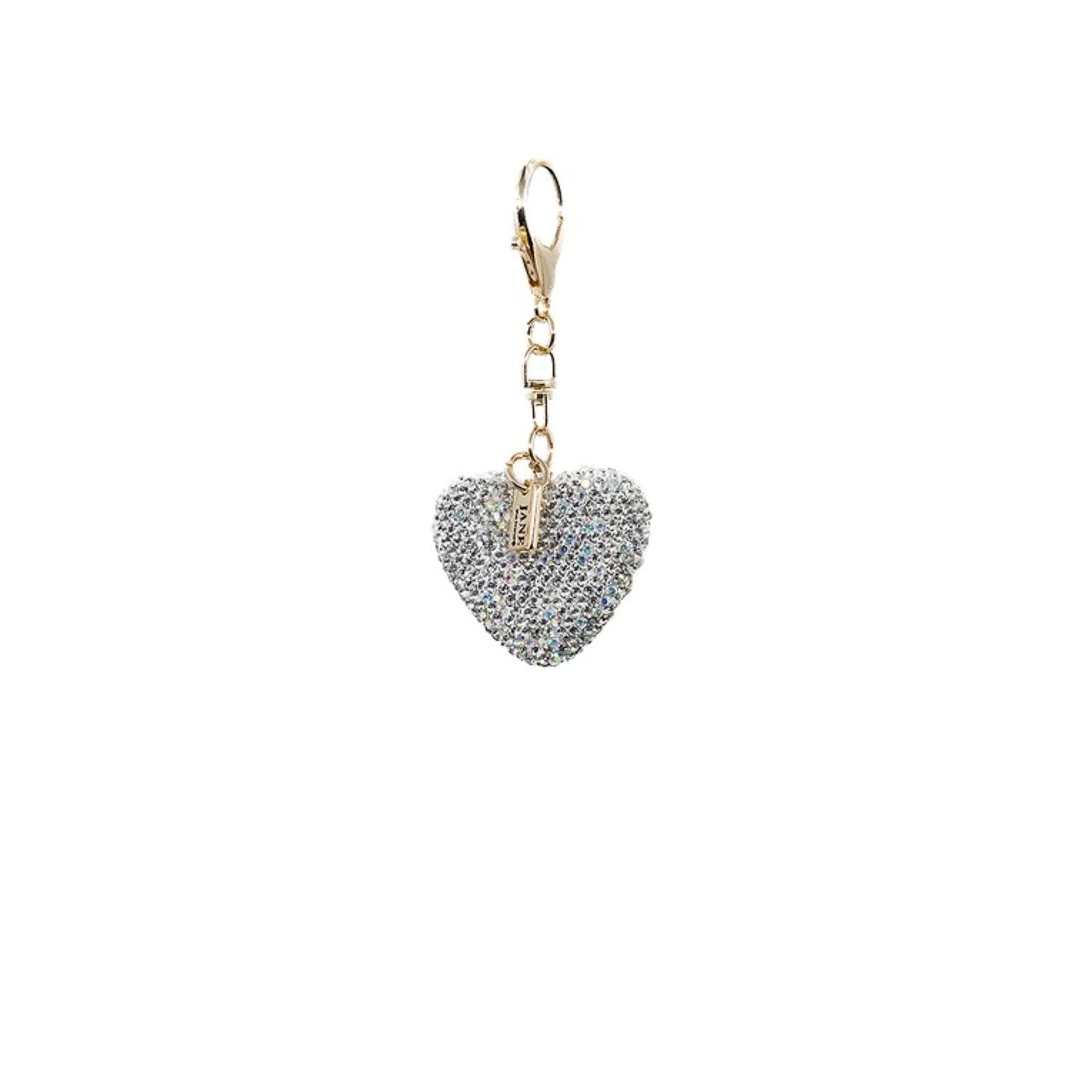 Metal Sparkle Heart Charm in Silver