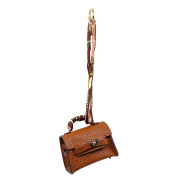 Mini Purse Charm in Brown