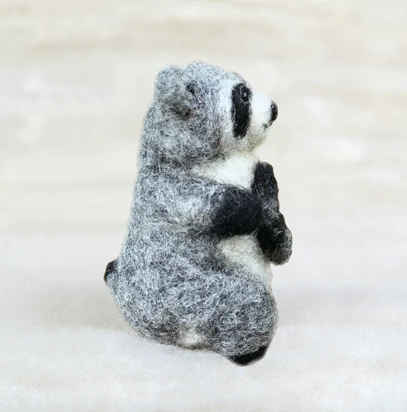 Needle Felted Raccoon Ornament - 0