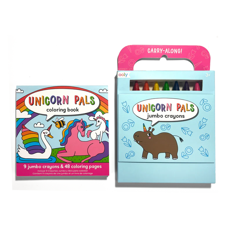 Carry Along! Colouring Book and Crayon Set - Unicorn Pals