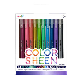 Colour Sheen Metallic Colored Gel Pens - Set of 12