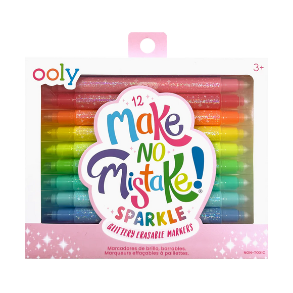 Make No Mistake! Sparkle Glittery Erasable Markers - Set of 12