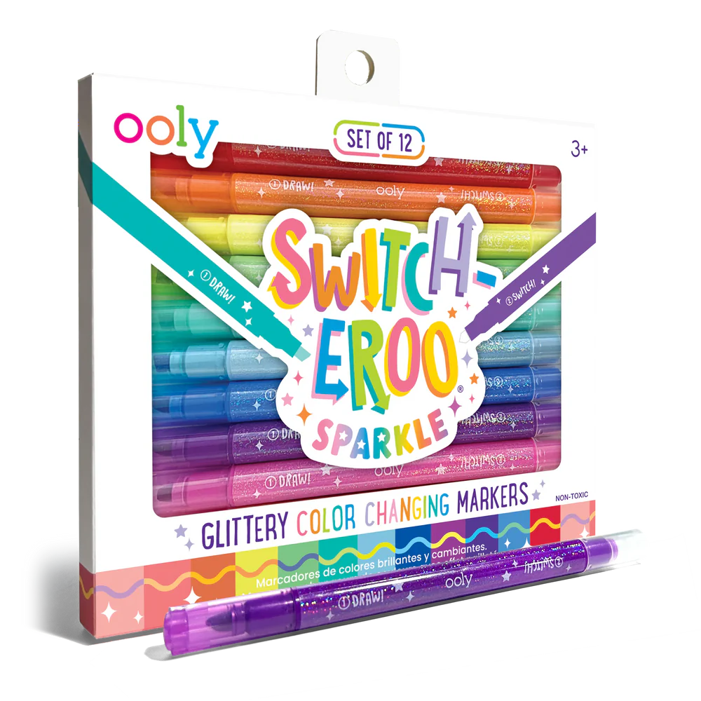 Switch-Eroo Sparkle Glittery Color Changing Markers - Set of 12 - 0