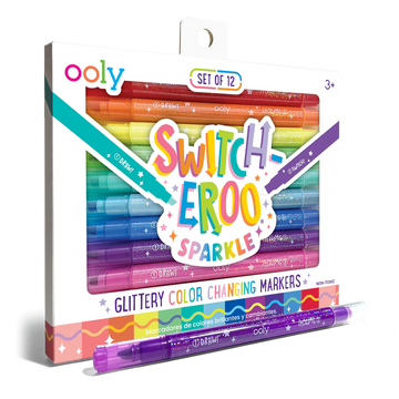 Switch-Eroo Sparkle Glittery Color Changing Markers - Set of 12 - 0
